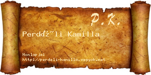 Perdéli Kamilla névjegykártya